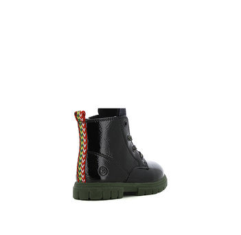 Kid''s black patent army boot