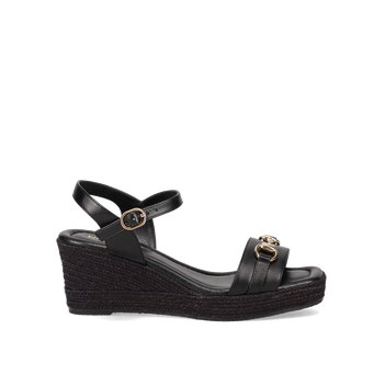 Black wedge sandal