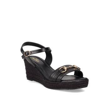 Black wedge sandal