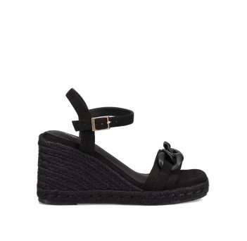 Black wedge sandal