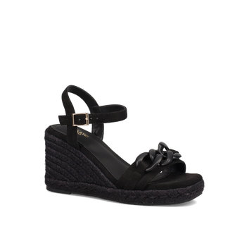 Black wedge sandal