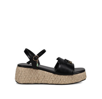 Black wedge sandal