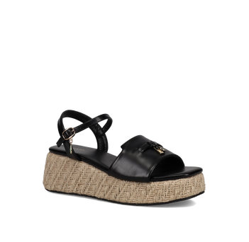 Black wedge sandal