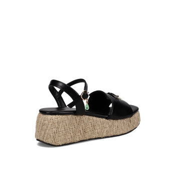 Black wedge sandal