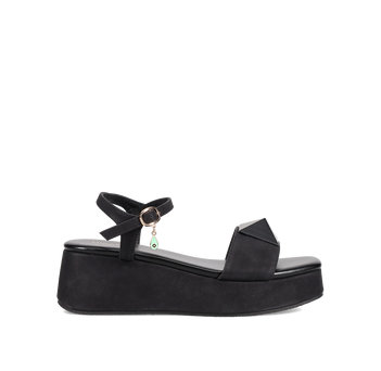 Black wedge sandal