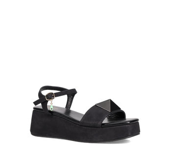 Black wedge sandal