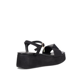 Black wedge sandal