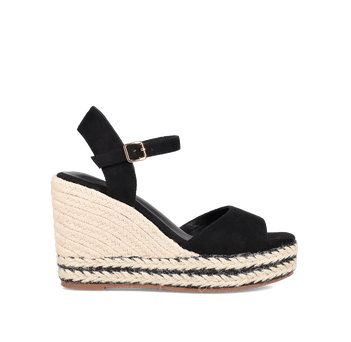 Black wedge sandal