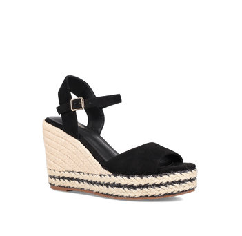 Black wedge sandal