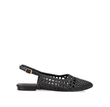 Black woven ballet flat