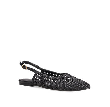 Black woven ballet flat