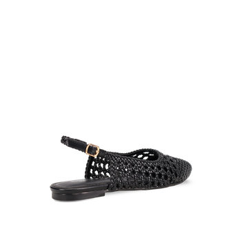 Black woven ballet flat