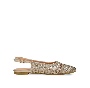 Gold woven ballet flat