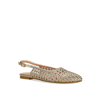 Gold woven ballet flat