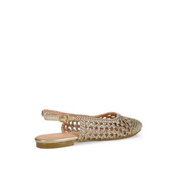 Gold woven ballet flat