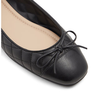 Black leather quilted ballerina BRAYLYNN