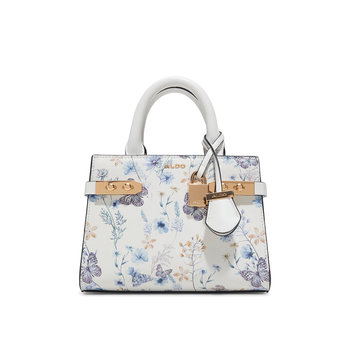 White floral handbag LISBON