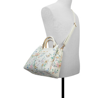 White floral handbag SLOANA