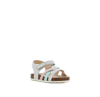 Kid''s silver foodbed sandal