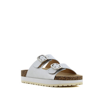 Silver footbed sandal