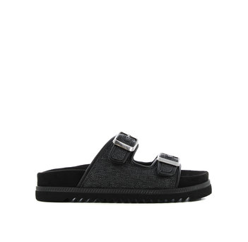 Black footbed sandal