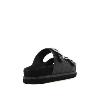 Black footbed sandal