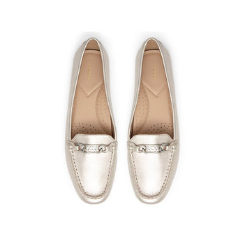 Silver leather loafer MARETTINI