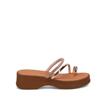 Rose gold wedge sandal