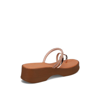 Rose gold wedge sandal