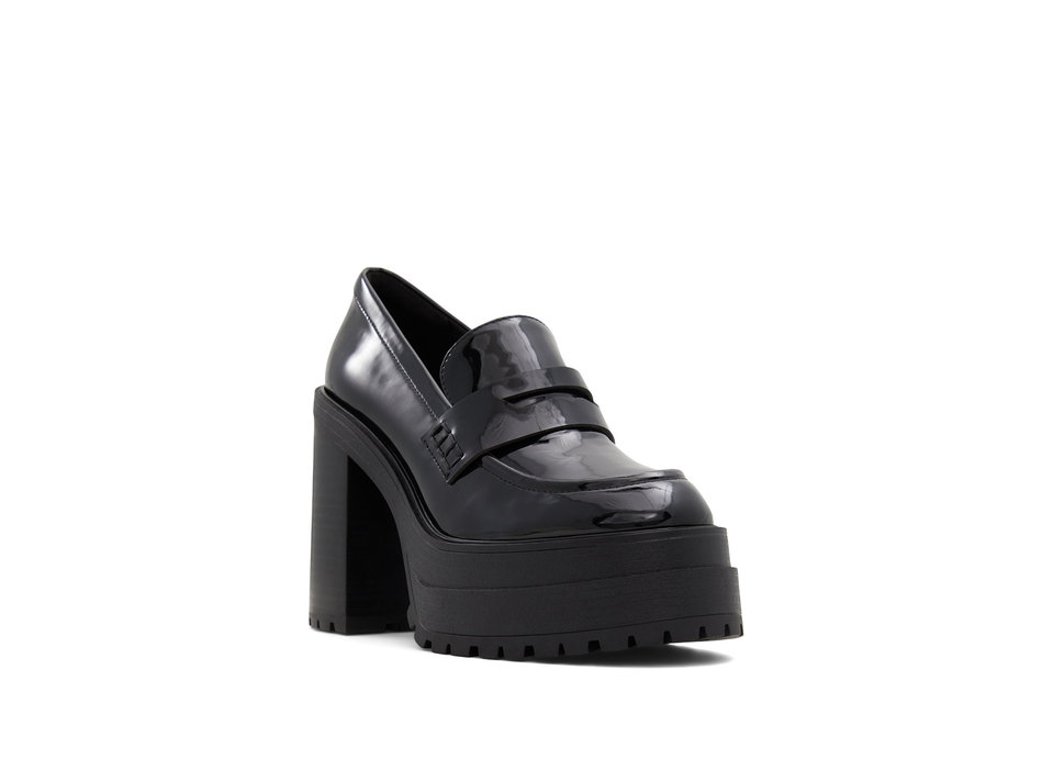 Black patent high-heeled loafer BIGSOUL