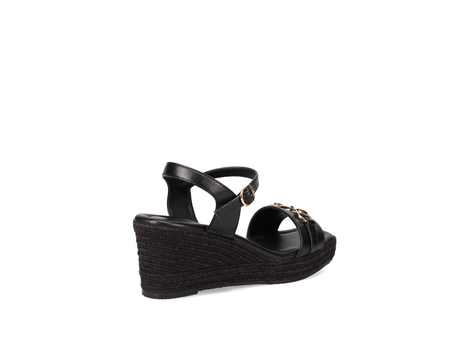 Black wedge sandal