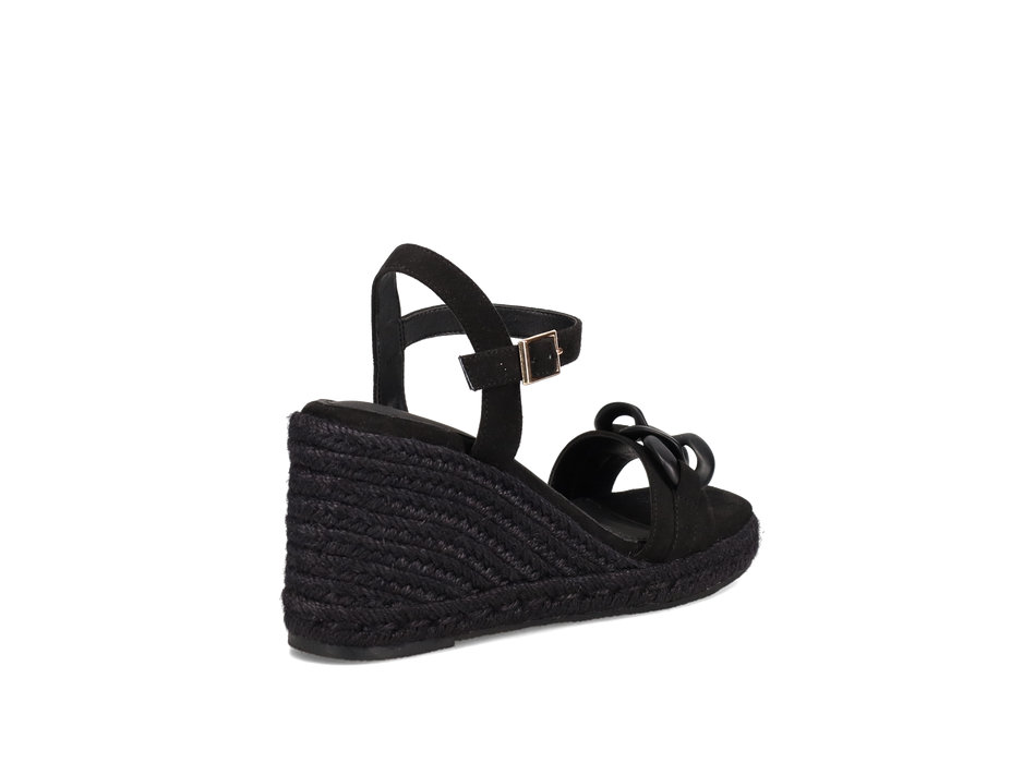 Black wedge sandal