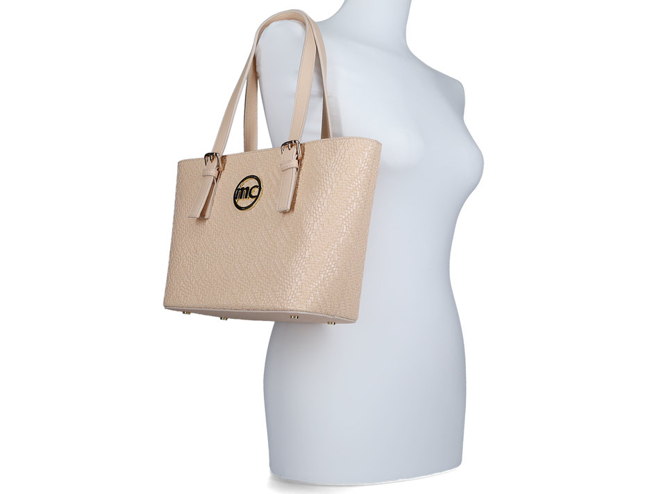 Beige shoulder bag