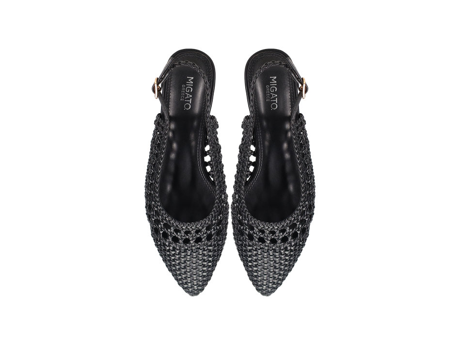 Black woven ballet flat