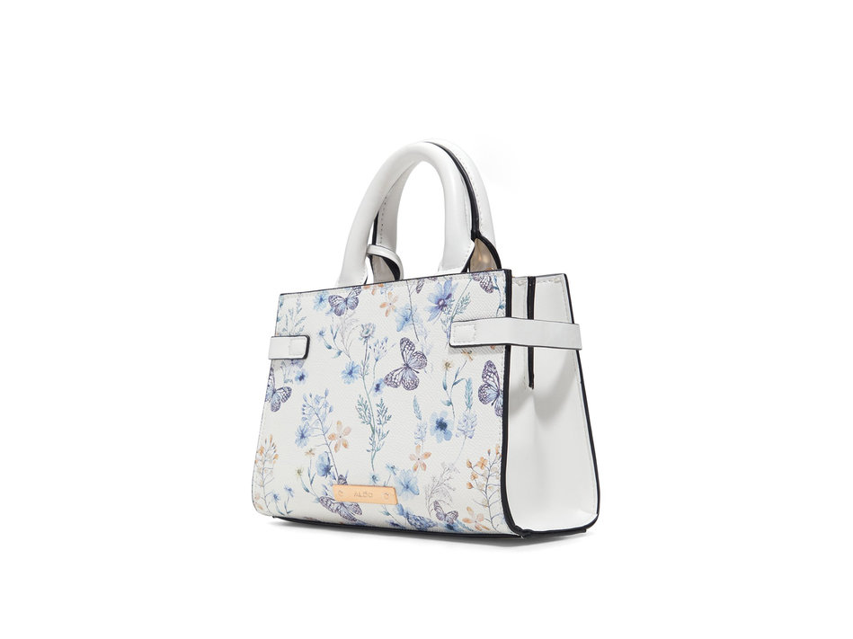 White floral handbag LISBON