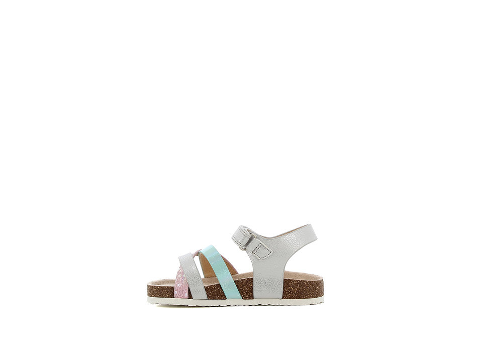 Kids silver foodbed sandal