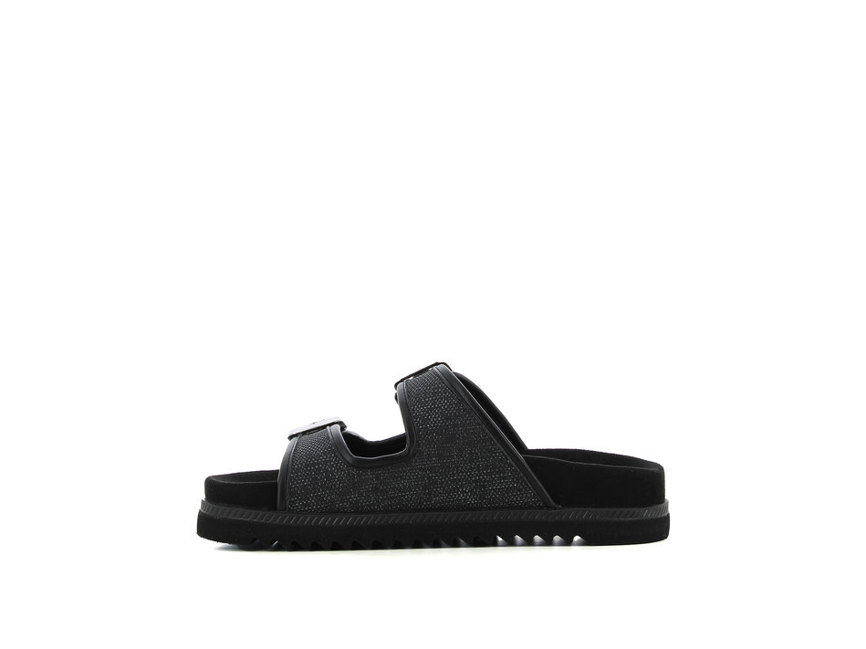 Black footbed sandal