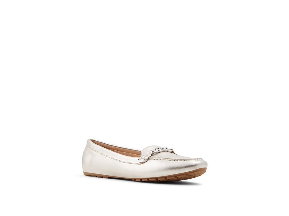 Silver leather loafer MARETTINI