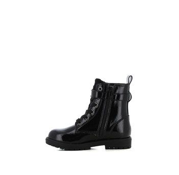 Kids black patent army bootie