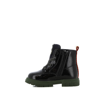 Kid''s black patent army boot