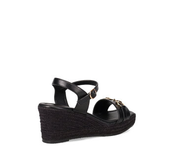 Black wedge sandal