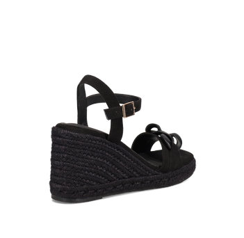 Black wedge sandal