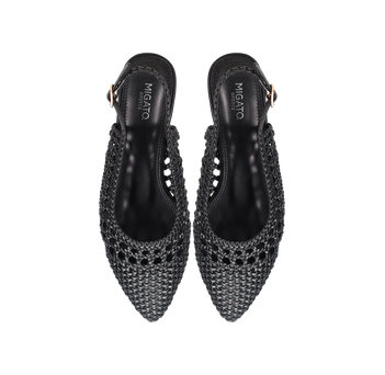 Black woven ballet flat