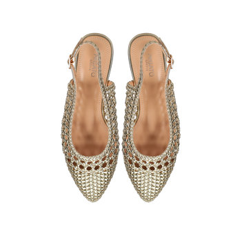 Gold woven ballet flat