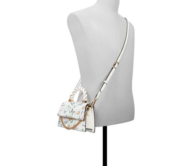 White floral handbag SIDONIE