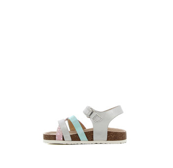 Kids silver foodbed sandal